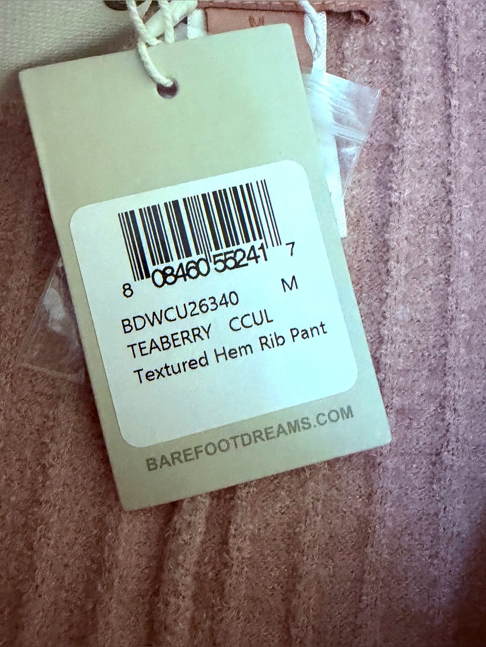 Barefoot Dreams Textured Hem Rib Pants Teaberry Cozy Chic Ultra Lite - Picture 10 of 13